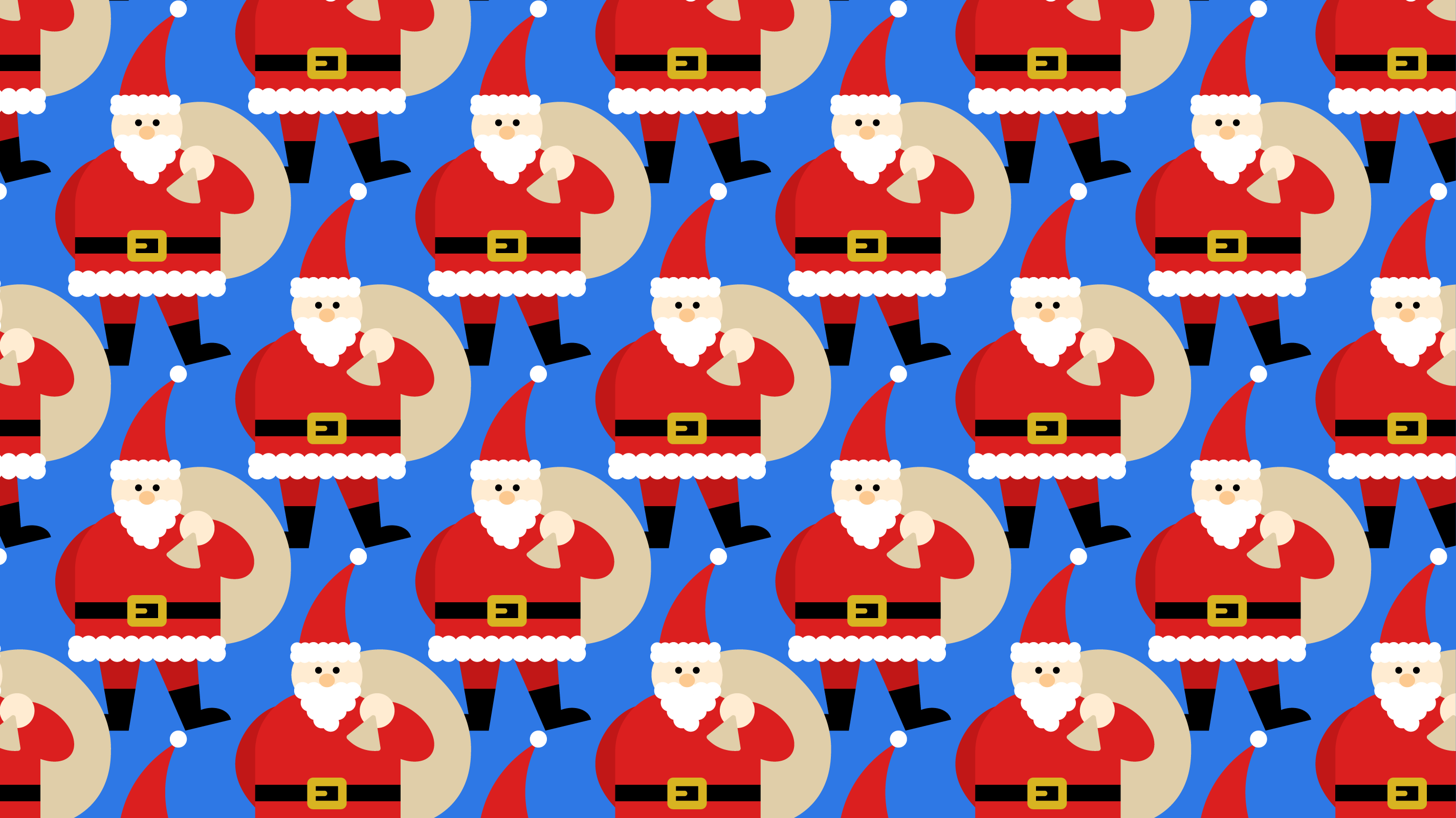 サンタクロースがたくさんいるイラスト