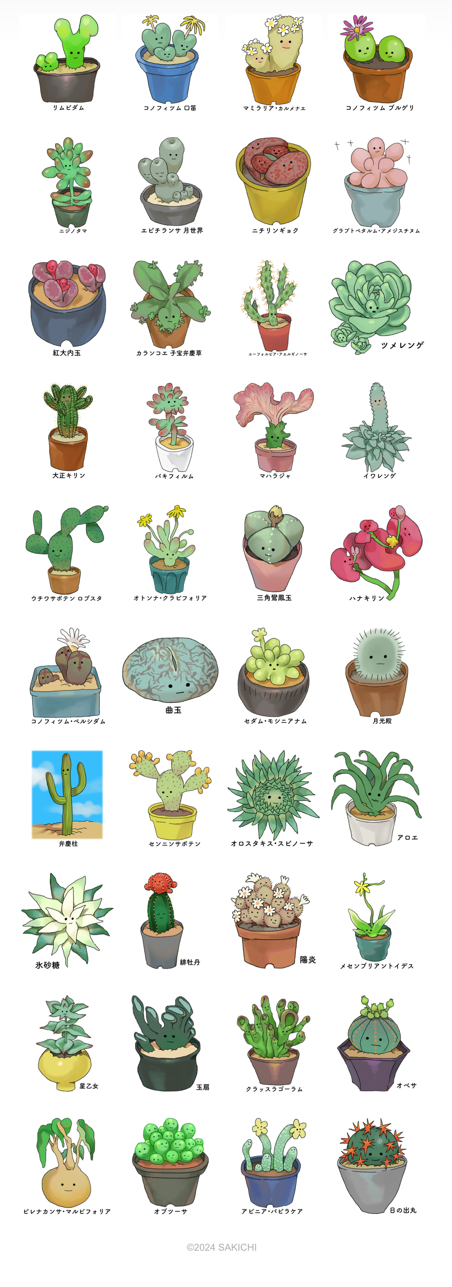 多肉植物とサボテンたちのLINEスタンプ